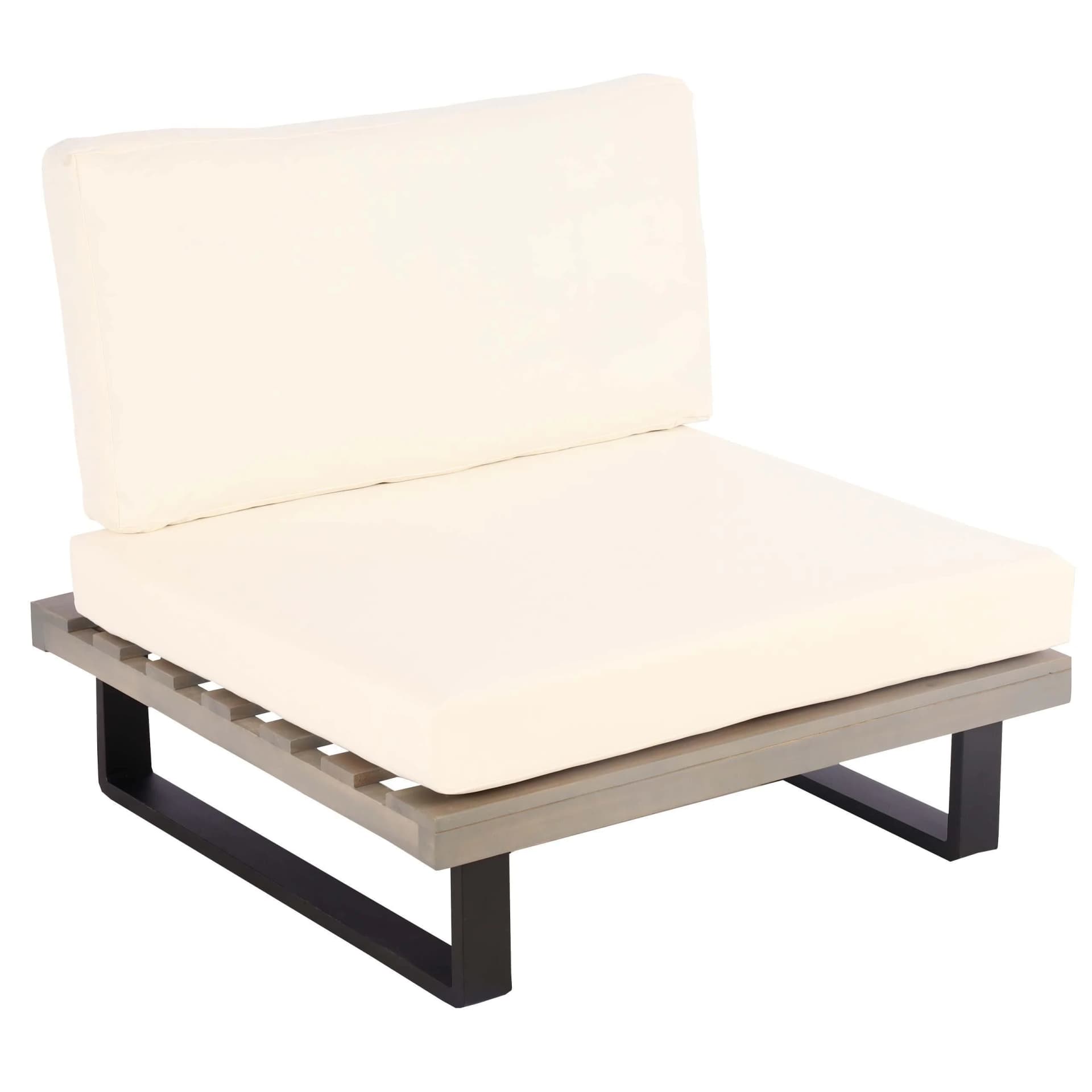 Lounge-Sessel MCW-H54 Garten-Sessel Akazie Aluminium Grau Cremeweiß - Bild 2
