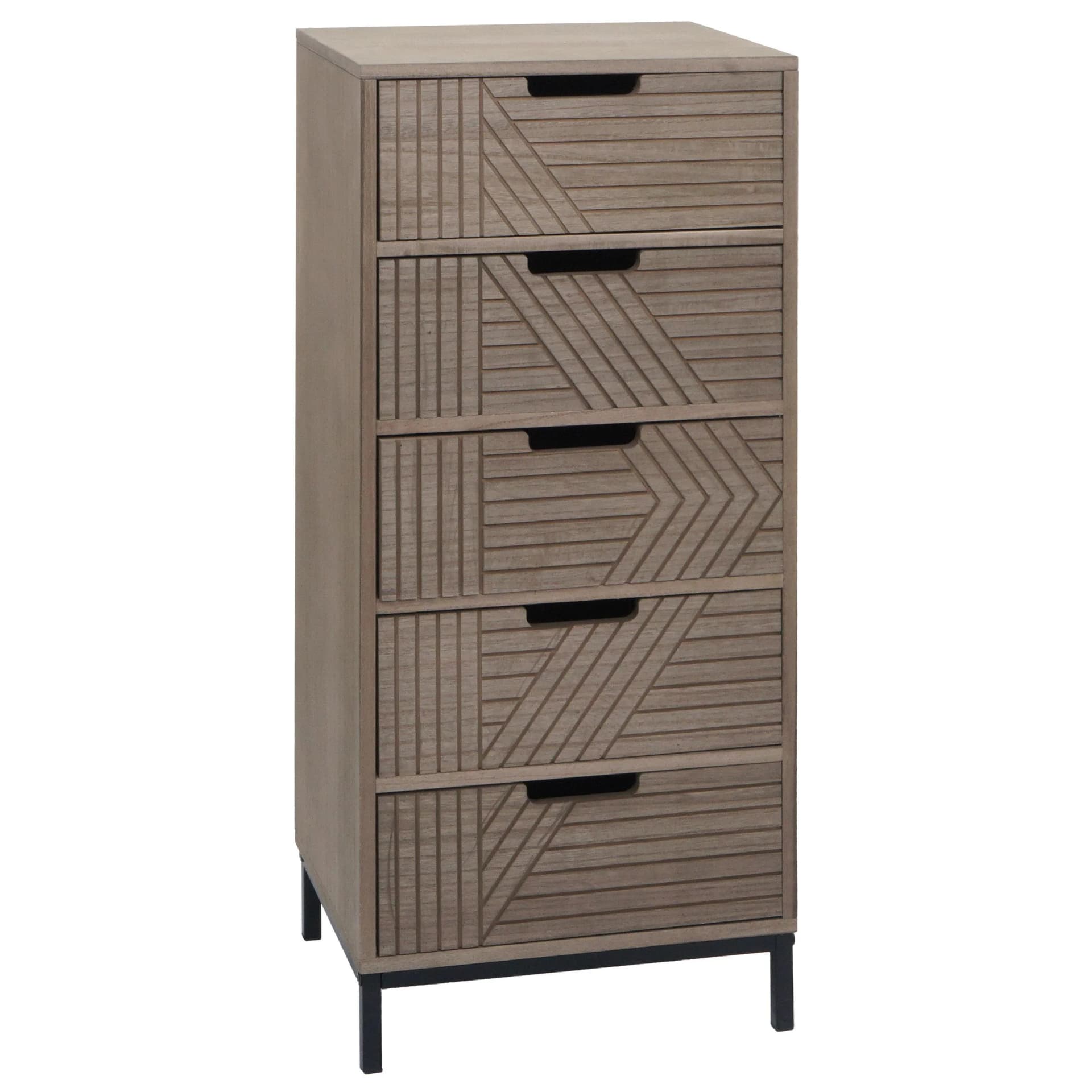 MCW Kommode MCW-N90 Grau-Braun 5 Schubladen 3D-Design - Bild 2