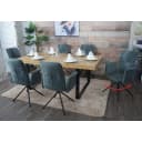 6er-Set Esszimmerstuhl MCW-N99 Drehbar Armlehne Chenille Blau-Grün Bild 1