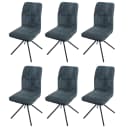MCW 6er-Set Esszimmerstuhl MCW-N99, drehbar Auto-Return, blau-grün Chenille Bild 2
