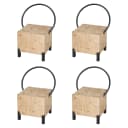 MCW 4er-Set Esszimmerstuhl Industrial Metall Massivholz Natur Bild 2