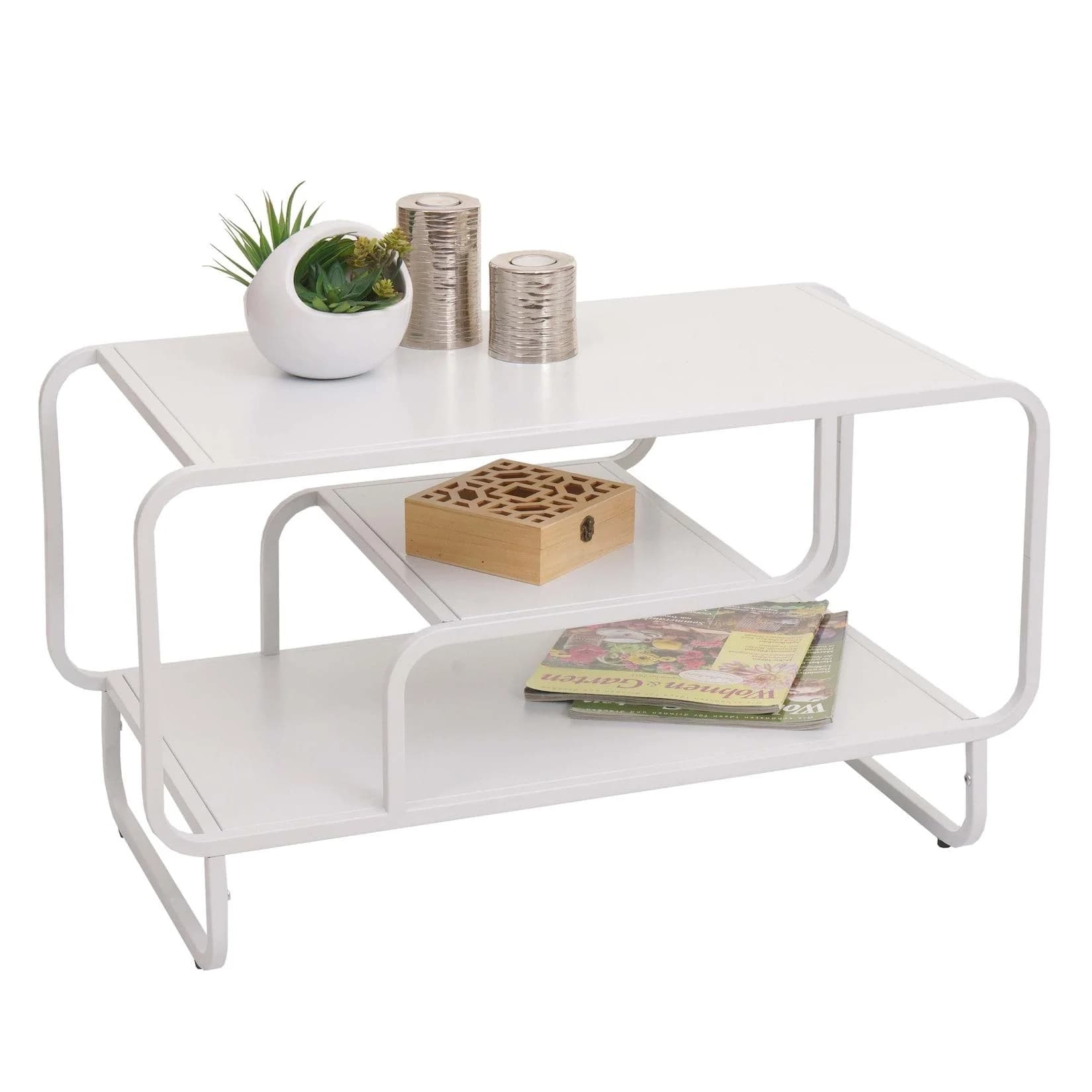 Couchtisch MCW-O49 Industrial Weiß Metall