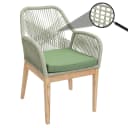 Gartenstuhl MCW-H56b Akazie Seilgeflecht mit Kissen Grün Bild 1