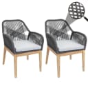 MCW 2er-Set Gartenstuhl Dunkelgrau Akazie mit Kissen Bild 1