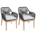 MCW 2er-Set Gartenstuhl Dunkelgrau Akazie mit Kissen Bild 2
