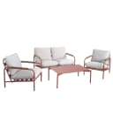 Aluminium-Gartengarnitur MCW-O11 Outdoor 2-Sitzer Sitzbank Sessel Sofa Olefin Terrakotta Polster Beige Bild 2