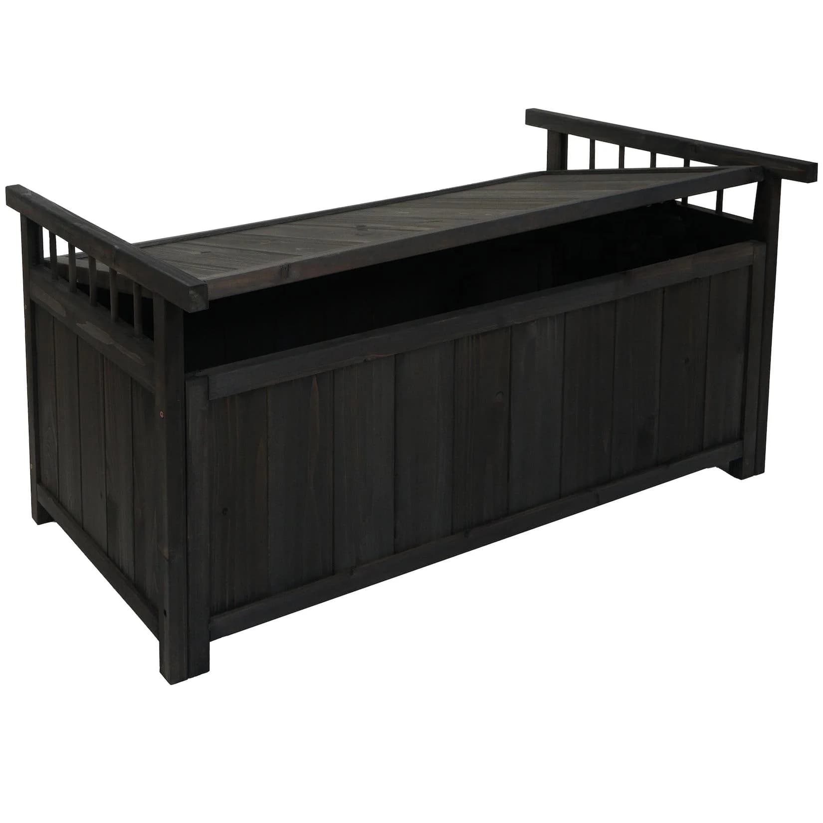 MCW Aufbewahrungstruhe Anthrazit Tanne Holz Gartentruhe Auflagenbox