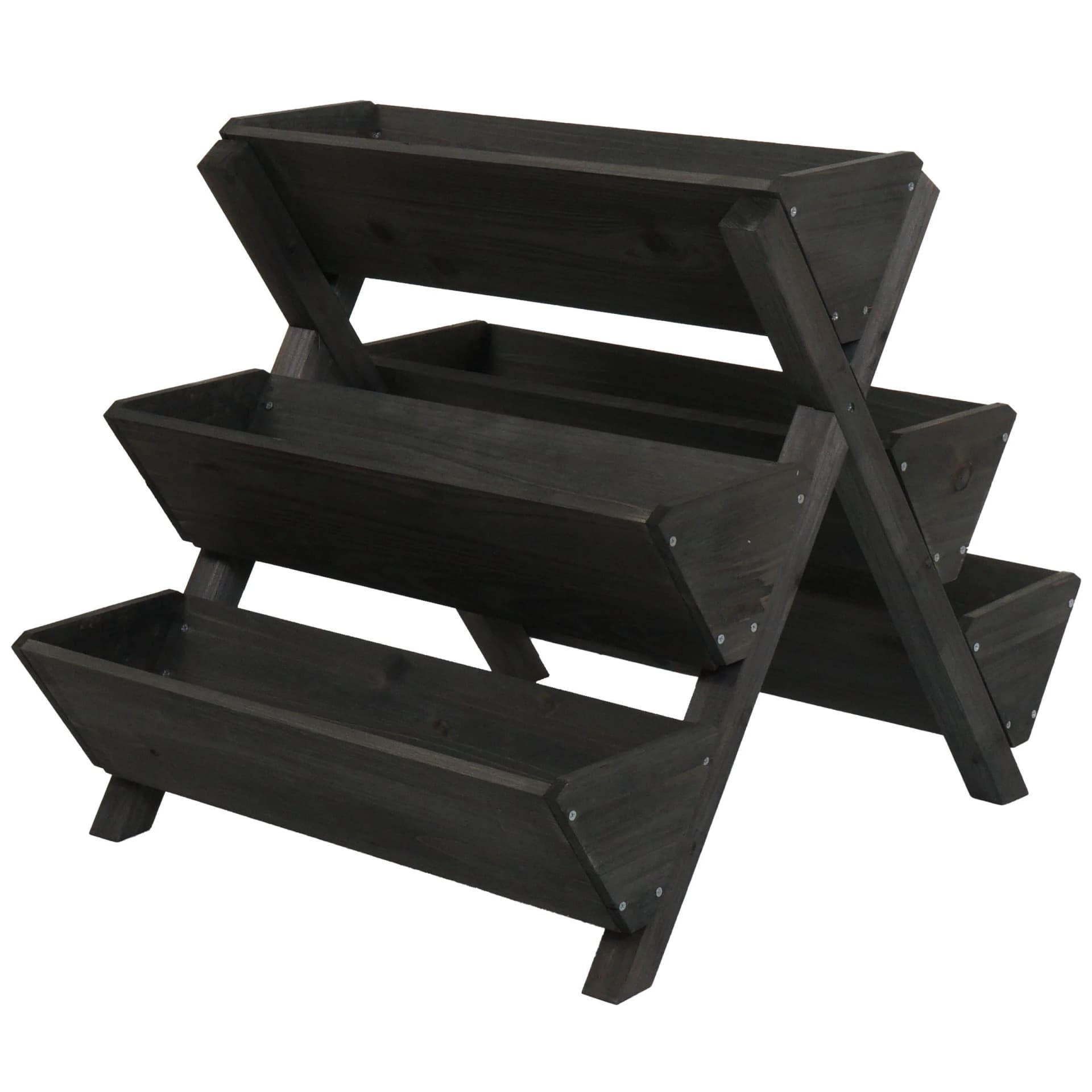 MCW Pflanztreppe 5 Kästen Outdoor Holz Anthrazit - Bild 2