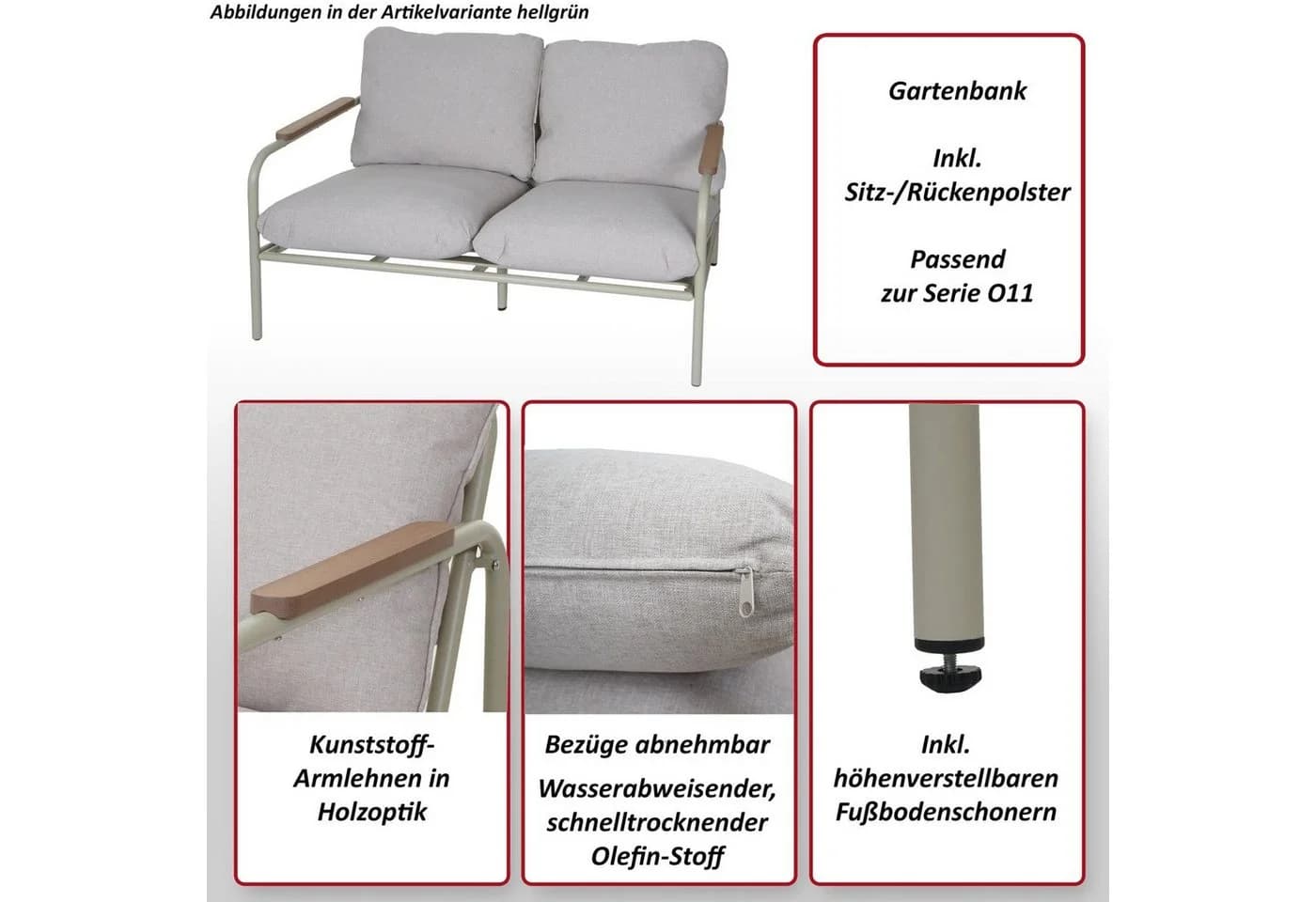 MCW Gartenbank MCW-O11 Aluminium-Gestell Terrakotta - Bild 5