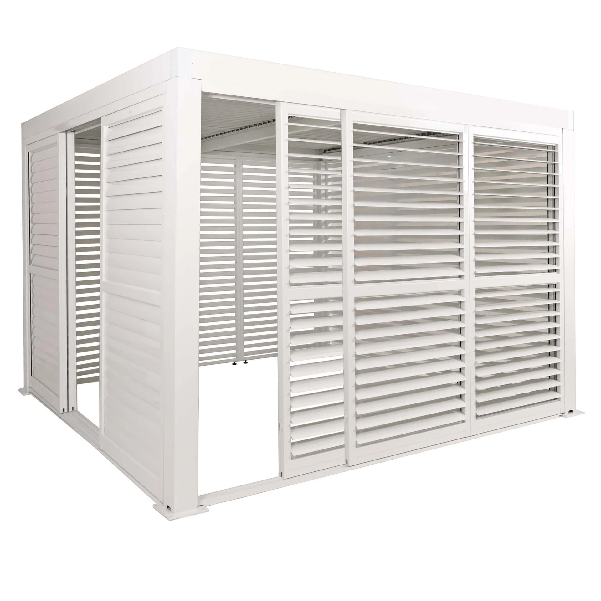MCW Alu Pergola 3x3m weiß mit Schiebetüren - Bild 2