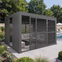 MCW Alu Pergola 3x3m mit Schiebetüren Anthrazit Bild 1