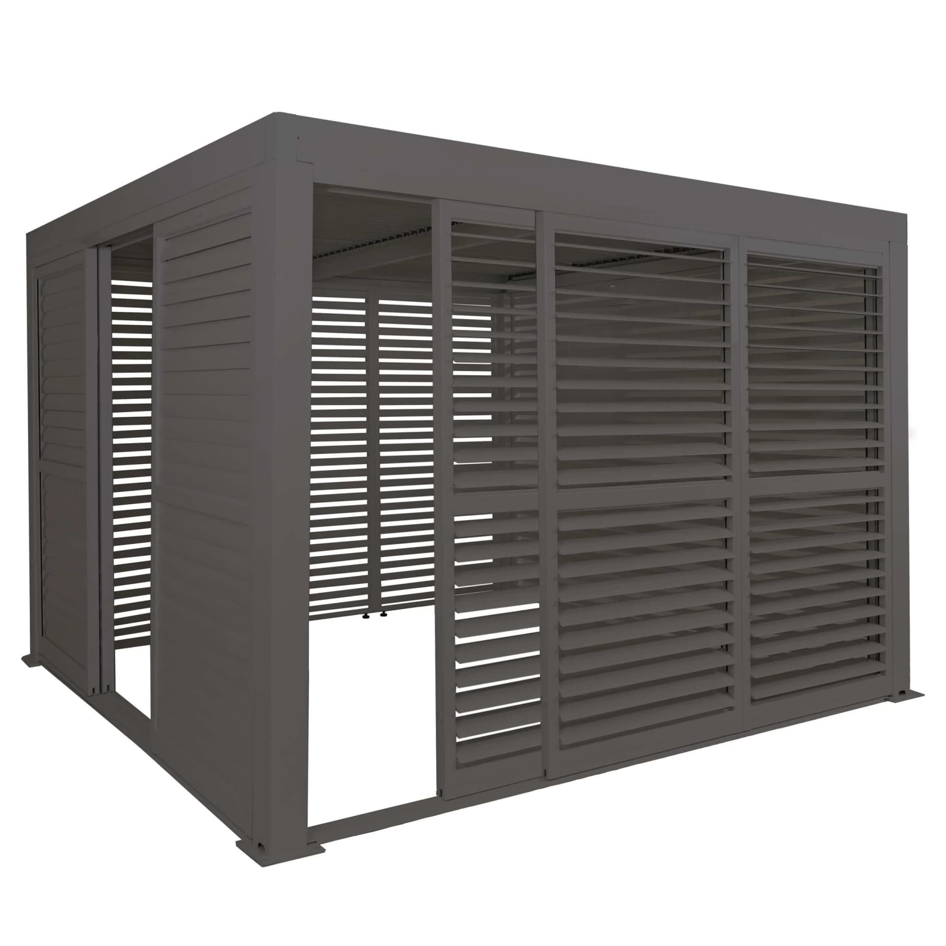 MCW Alu Pergola 3x3m mit Schiebetüren Anthrazit - Bild 2