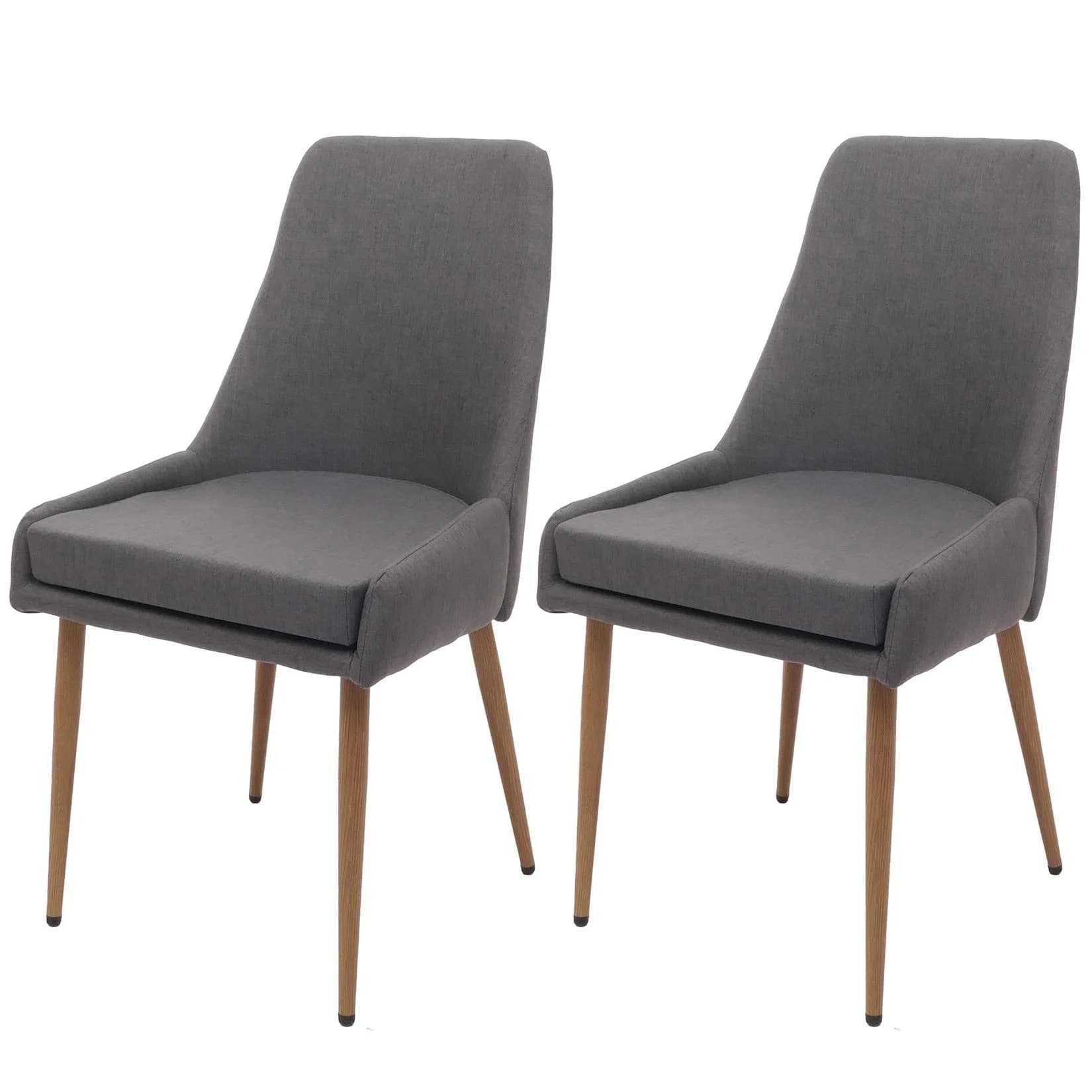 MCW Esszimmerstuhl MCW-O27 (Set, 2 St) Hohe Rückenlehne Stabile Beine aus Stahl in Holzoptik