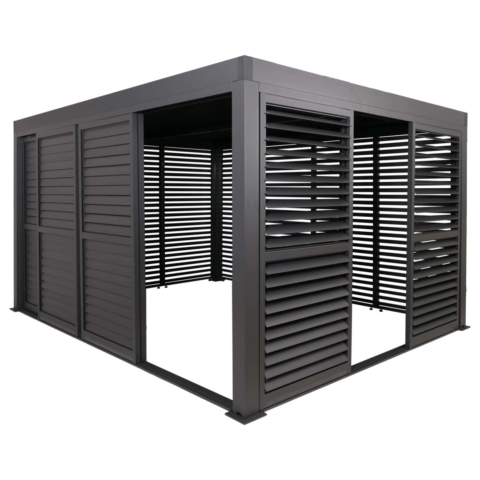 MCW Alu Pergola 3x4m mit 7 Schiebetüren Anthrazit - Bild 2