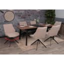 6er-Set Esszimmerstuhl MCW-O48 drehbar Auto-Return beige Bild 1
