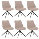 6er-Set Esszimmerstuhl MCW-O48 drehbar Auto-Return beige Bild 2