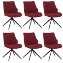 6er-Set Esszimmerstuhl MCW-O48, Küchenstuhl, drehbar Auto-Return, Stoff/Textil Chenille (320g/m²) Öko-Tex bordeaux Bild 2