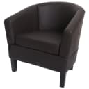 MCW Lounge-Sessel O17 Kunstleder Braun mit Fußbodenschonern Bild 1