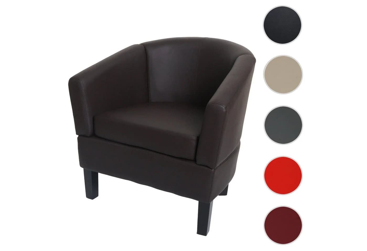 MCW Lounge-Sessel O17 Kunstleder Braun mit Fußbodenschonern - Bild 2