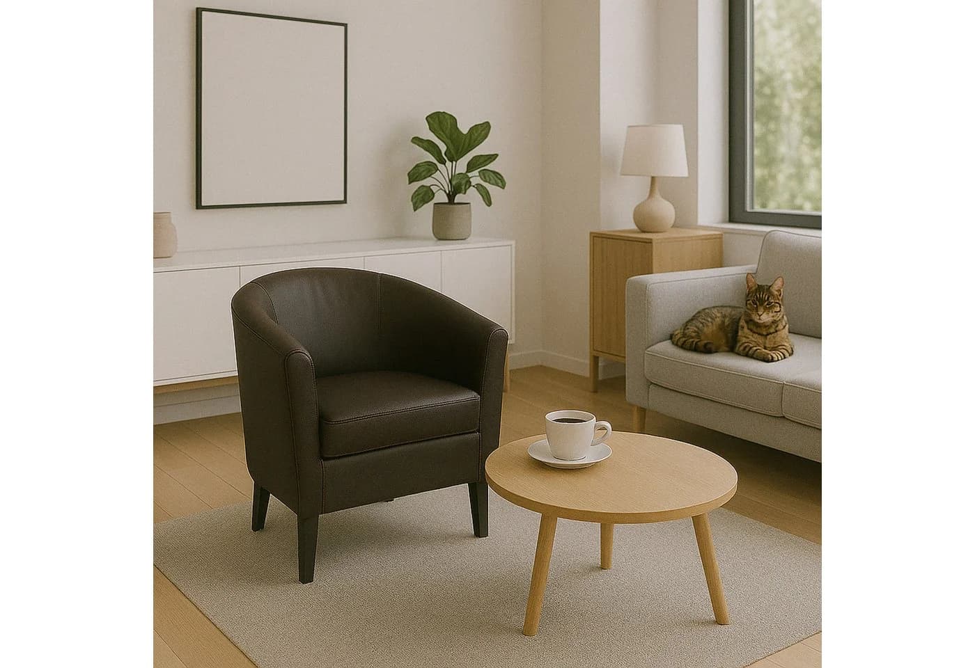 MCW Lounge-Sessel O17 Kunstleder Braun mit Fußbodenschonern - Bild 5
