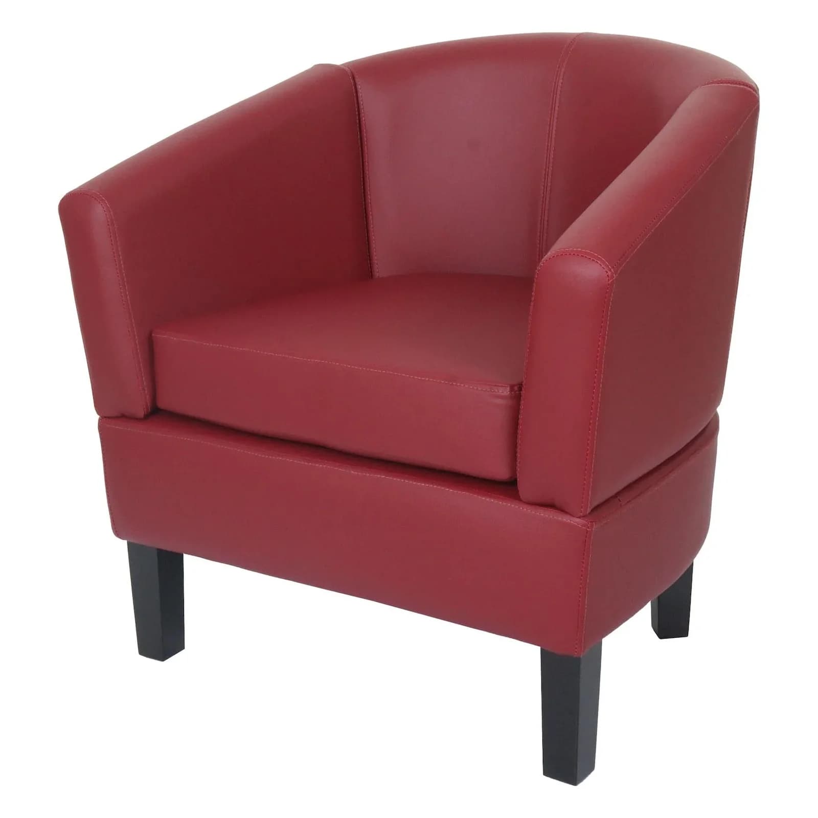 Lounge-Sessel MCW-O17 Kunstleder Bordeaux