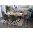 MCW 6er-Set Esszimmerstuhl mit Armlehne Dunkelgrau Stoff Metall Bild 1