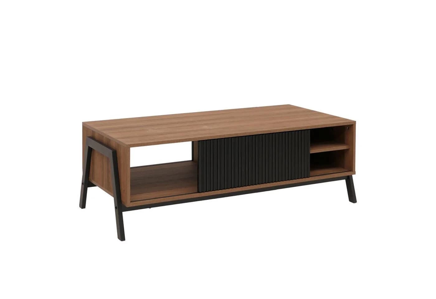 Couchtisch MCW-O40 Wohnzimmertisch Sofatisch Staufächer Schiebetür - Bild 2