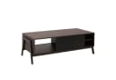 Couchtisch MCW-O40 Wohnzimmertisch Sofatisch Staufächer Schiebetür MDF Metall Melamin Walnuss-Optik Bild 2