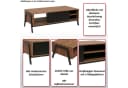 Couchtisch MCW-O40 Wohnzimmertisch Sofatisch Staufächer Schiebetür MDF Metall Melamin Walnuss-Optik Bild 5