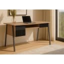 Schreibtisch MCW-O40 Bürotisch Computertisch MDF Metall Melamin 78x120x60cm Natur Bild 1