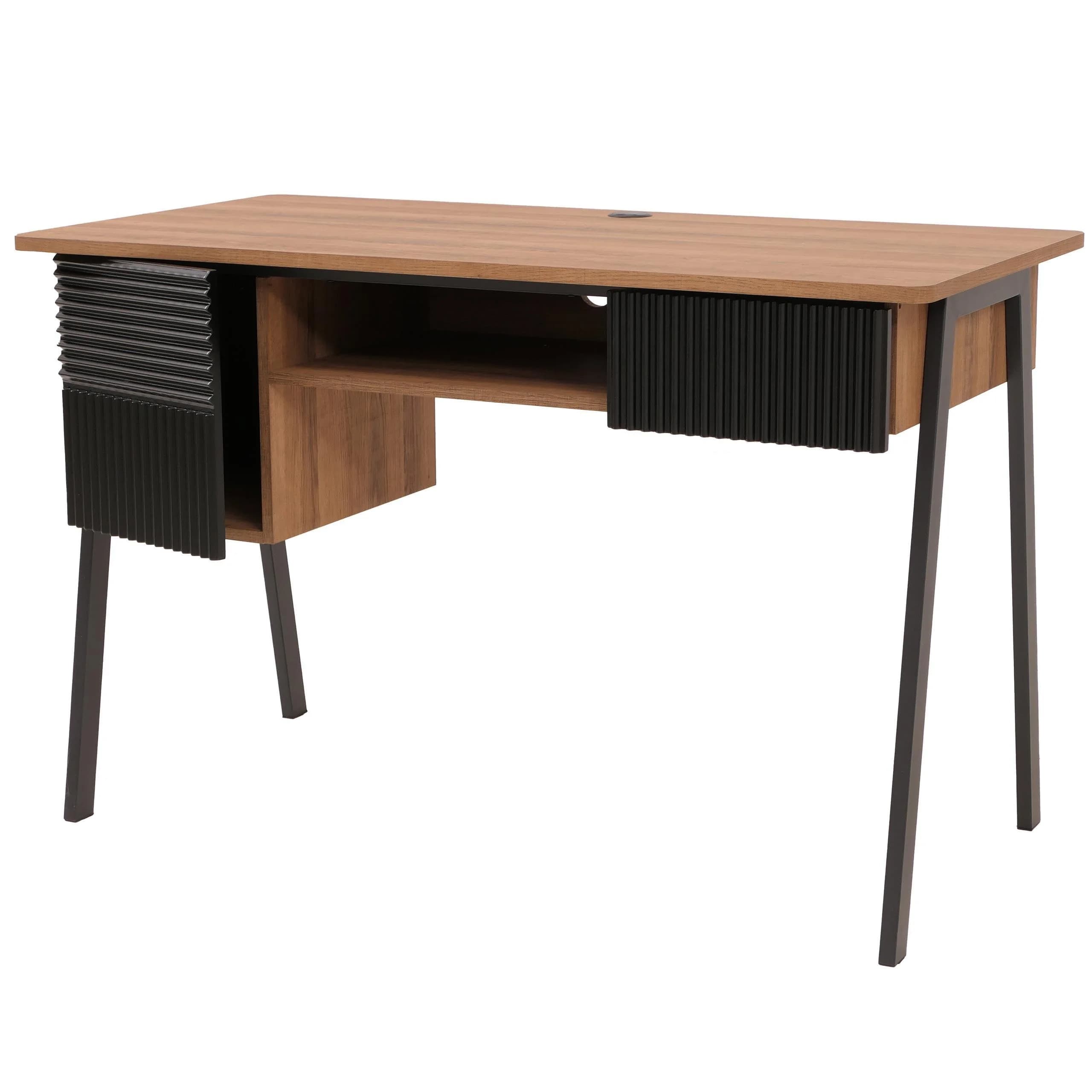 Schreibtisch MCW-O40 Bürotisch Computertisch MDF Metall Melamin 78x120x60cm Natur - Bild 2