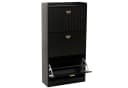 Schuhschrank MCW-O39 Schuhkipper Schuhregal 3 Klappen Klappfächer MDF Melamin Metall Holzoptik Schwarz Bild 2