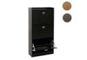Schuhschrank MCW-O39 Schuhkipper Schuhregal 3 Klappen Klappfächer MDF Melamin Metall Holzoptik Schwarz Bild 4