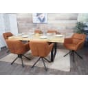 6er-Set Esszimmerstuhl MCW-K33 Braun Drehbar Wildleder-Optik Bild 1