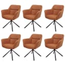 6er-Set Esszimmerstuhl MCW-K33 Braun Drehbar Wildleder-Optik Bild 2