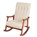 Schaukelstuhl MCW-K10 Kunstleder Creme Walnuss-Optik Relaxsessel Bild 2