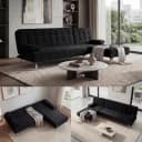 MCW Schlafsofa Ecksofa Schwarz Samt Schlaffunktion Bild 1