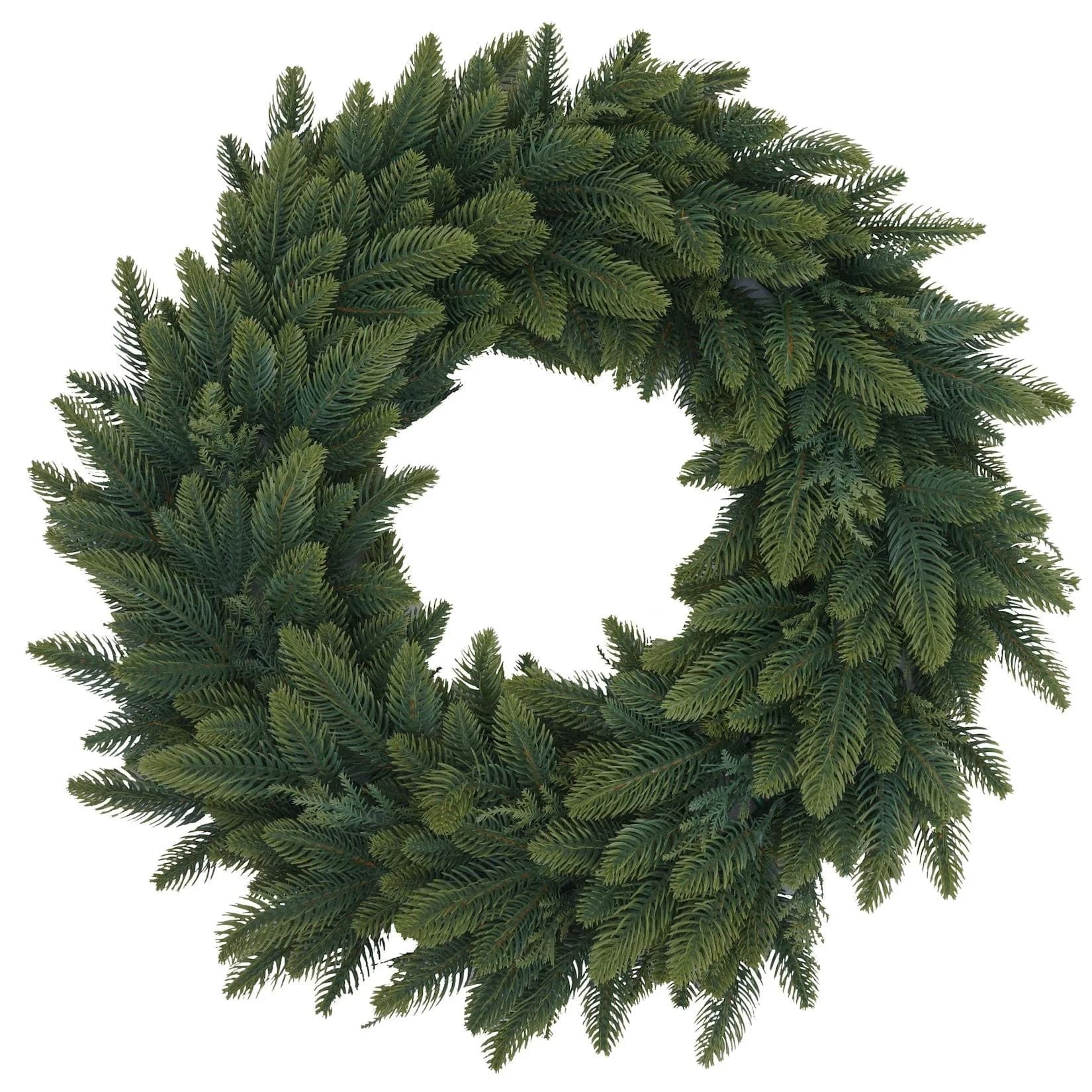 Grüner Kunststoff-Kranz im Weihnachtsstil