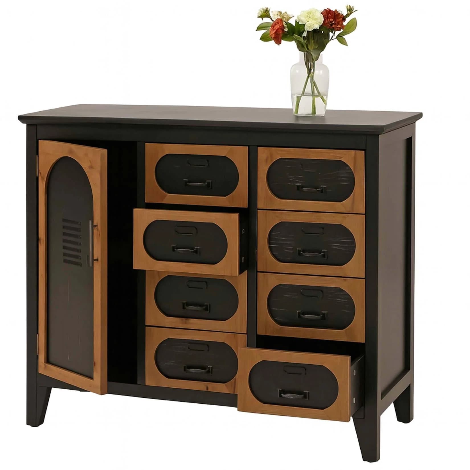 Apothekerkommode MCW-O63 Vintage Shabby Industrial Holz Metall
