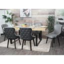 MCW 6er-Set Esszimmerstuhl MCW-M60 Stoff Massivholz Grau Bild 1