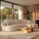MCW Loungesofa MCW-P19 3-Sitzer Weiß Cord Taschenfederkern Bild 1