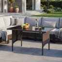 MCW Poly-Rattan Esstisch Braun 112x60cm Garten Bild 1