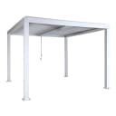 Pergola MCW-L46 Gartenpavillon Lamellen-Pavillon 11cm Aluminium-Gestell Regenrinne Sturmfest 3x3m Weiß Bild 2