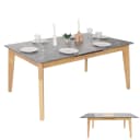 MCW Esszimmertisch Ausziehbar Marmor-Optik Helle Beine Bild 1