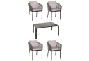 MCW Gartengarnitur N41 5-tlg. Aluminium Seilgeflecht Grau Bild 2