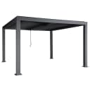 Pergola MCW-L46 Gartenpavillon Lamellen-Pavillon 11cm Aluminium-Gestell Regenrinne sturmfest 3x4m Anthrazit Bild 2