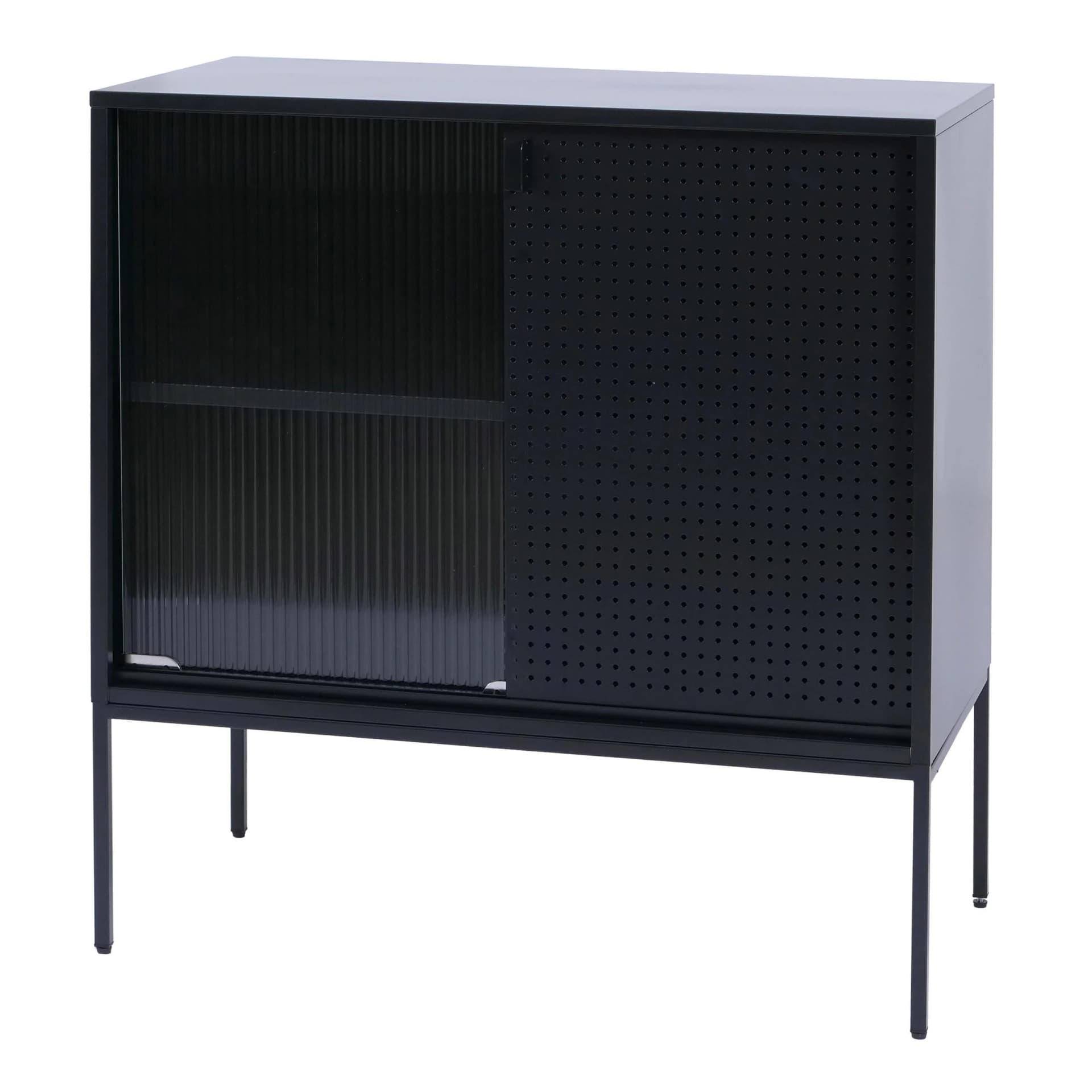 Kommode MCW-O90 Sideboard Industrial Schiebetüren Metall Schwarz - Bild 2