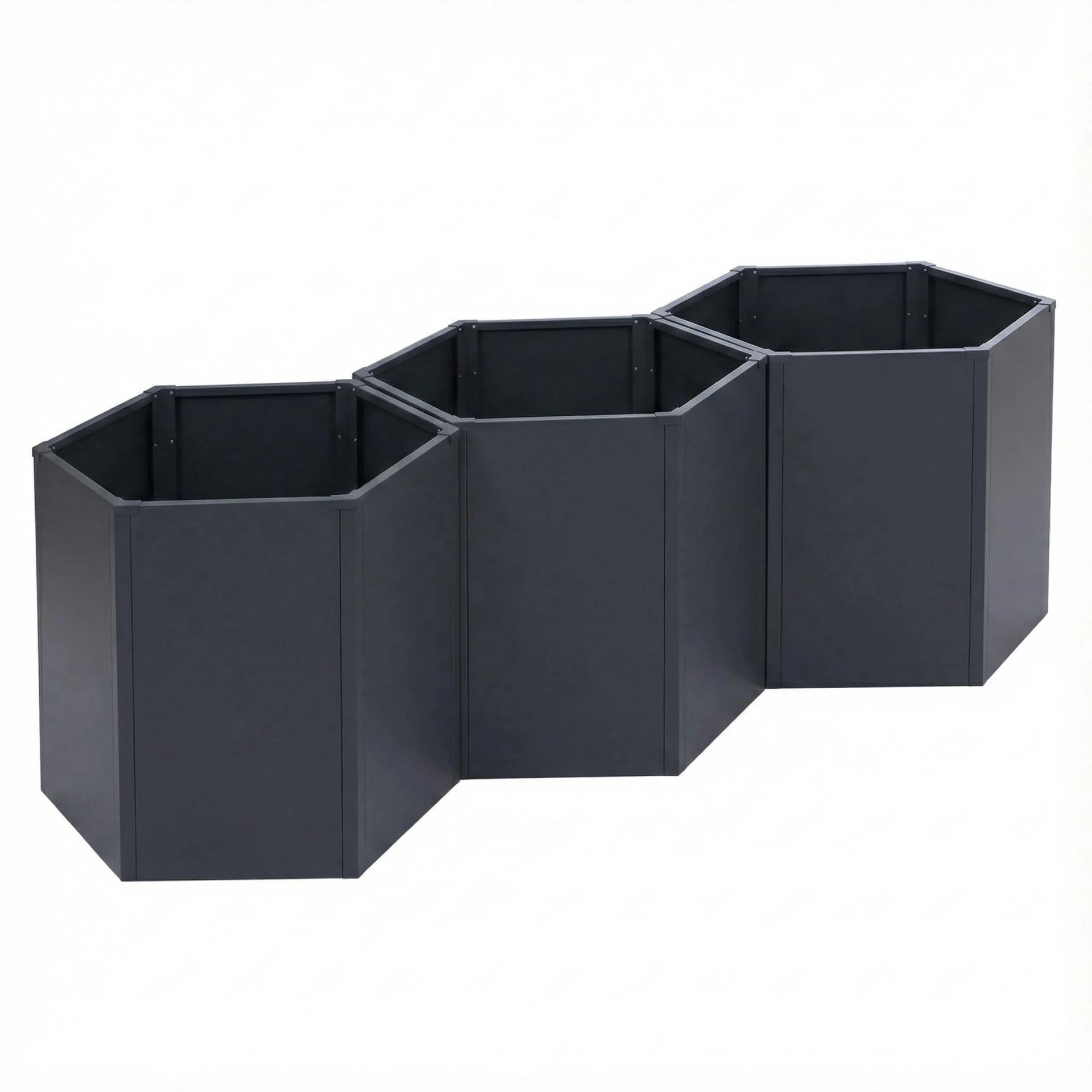 MCW 3er-Set Hochbeet Metall Anthrazit Sechseckig - Bild 2