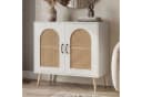 Kommode MCW-P51 Schrank mit Türen Anrichte Staufächer Poly-Rattan MDF Melamin Bild 3