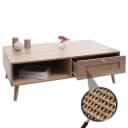 MCW Couchtisch MCW-M39 mit Kubu-Rattan Schublade Eiche-Optik Bild 1
